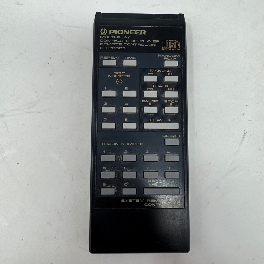 Pioneer CU-PD007 Multi-Play CD Player Remote Control Unit Vintage Black Japan
